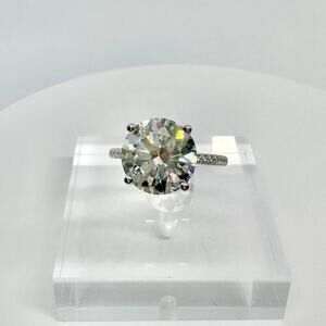 Moissanite Diamond Ring 5 Ct Engagement Wedding Brilliant Round Cut Solitaire